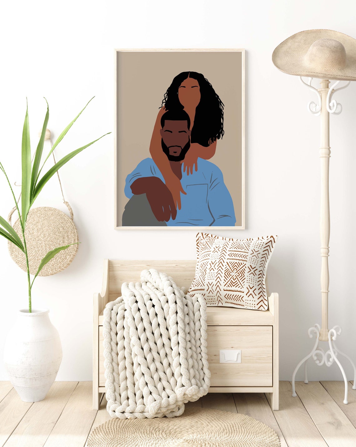 Black Couple Wall Art INSTANT DOWNLOAD Man and Woman Art Etsy