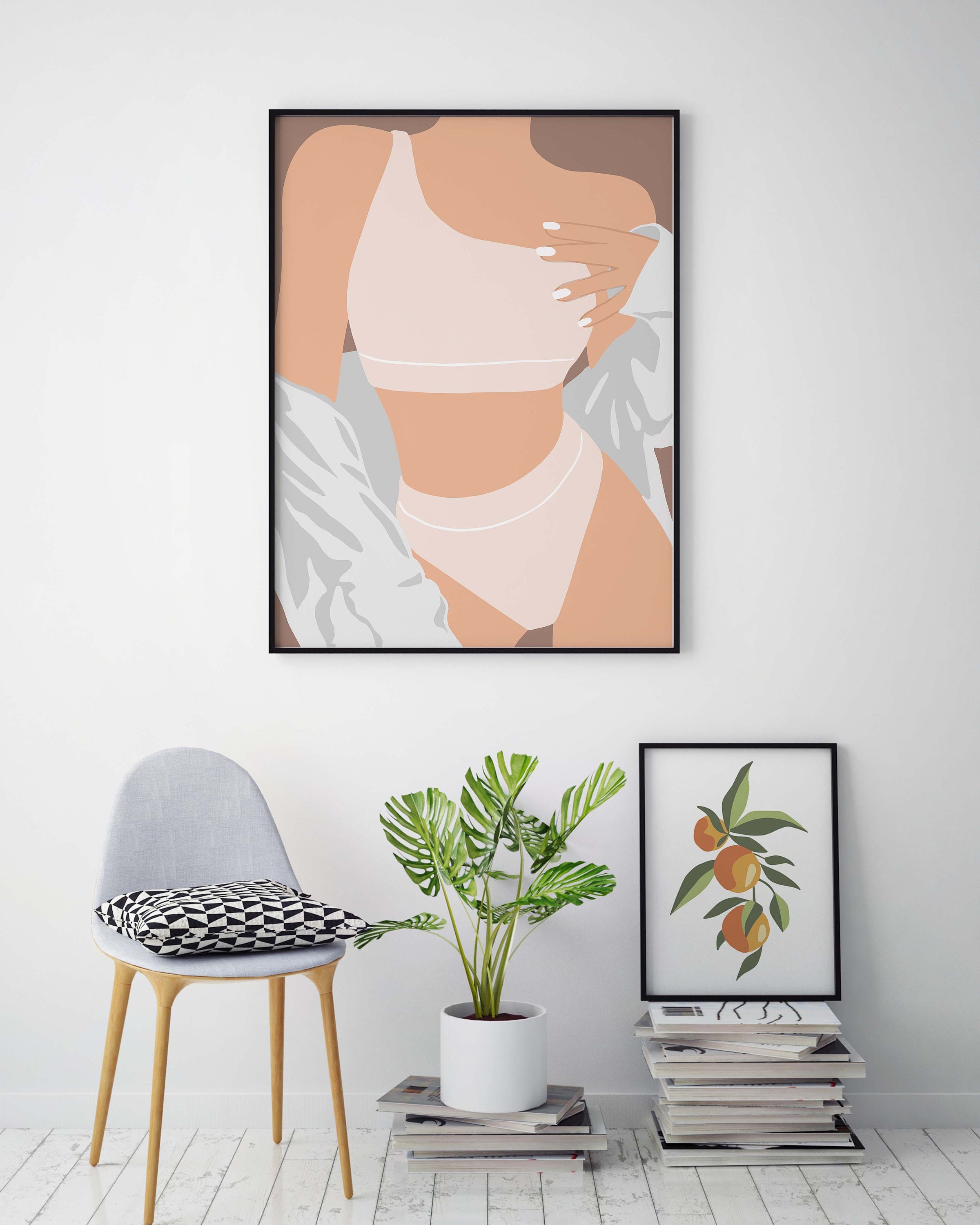 Young woman in very fancy underwear For sale as Framed Prints