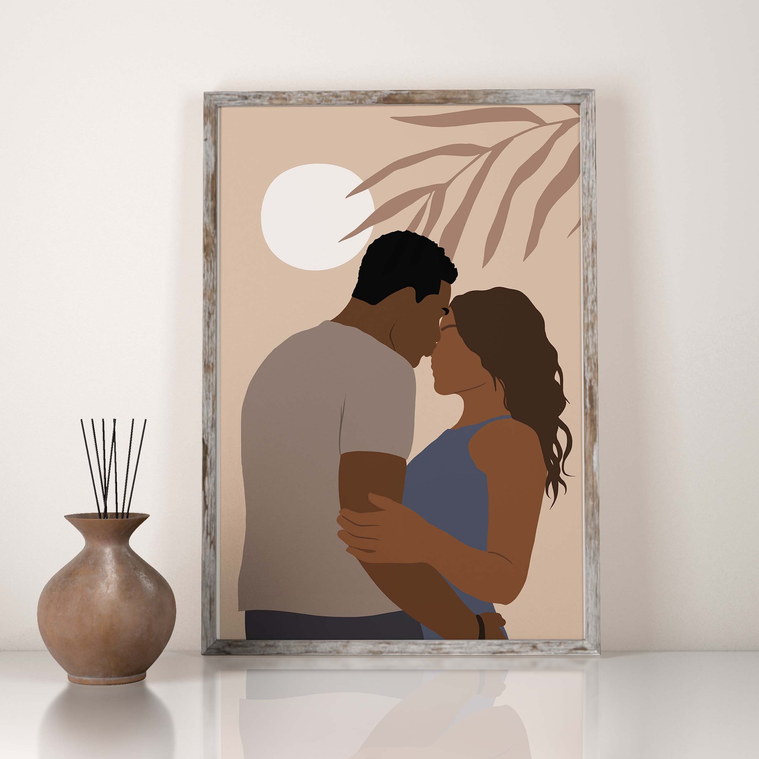 Romantic Black Couple Wall Art Art INSTANT DOWNLOAD Man and Etsy UK
