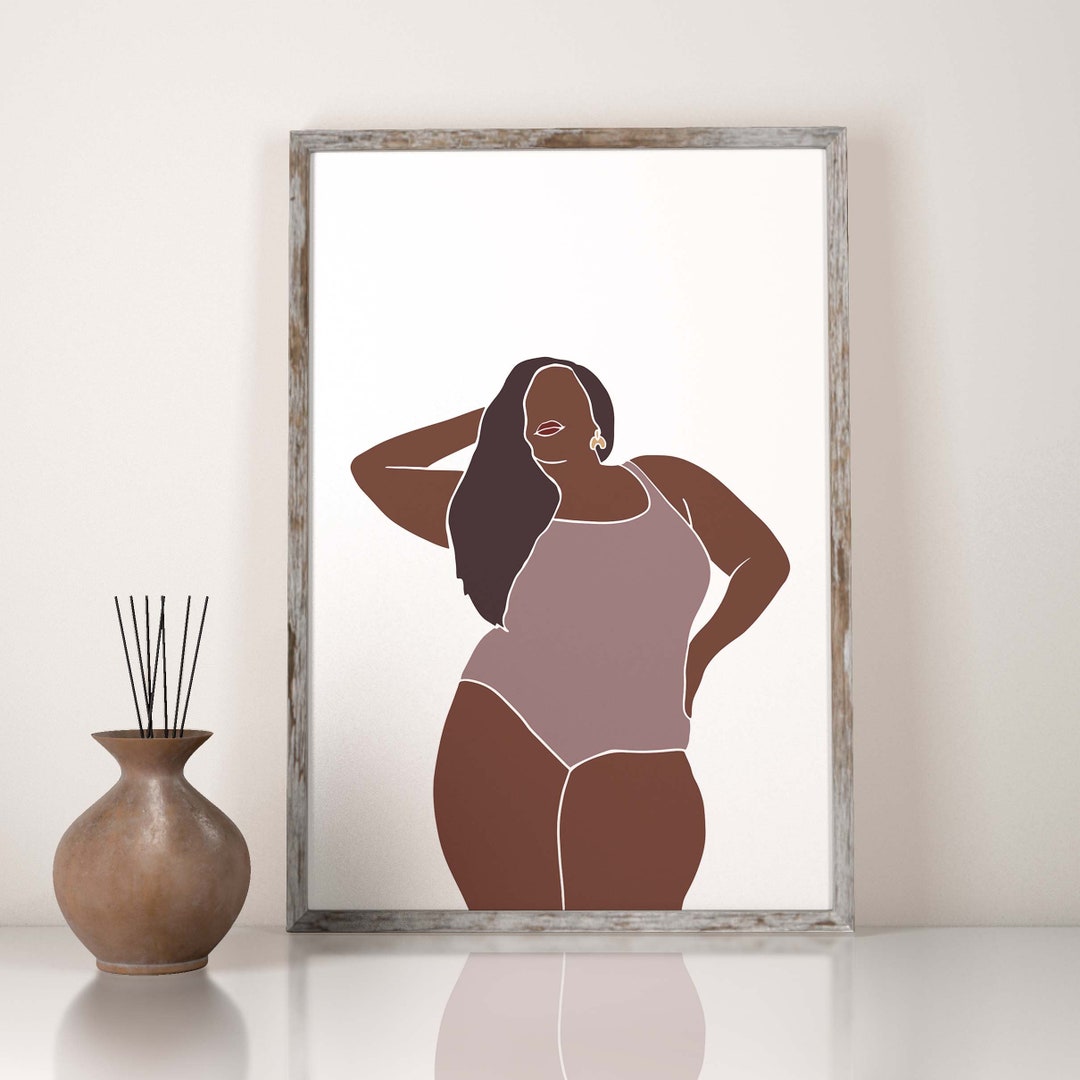 Big And Beautiful Black Woman Wall Art Art INSTANT DOWNLOAD Curvy Black big-and-beautiful-black-woman-wall-art-art-instant-download-curvy-black