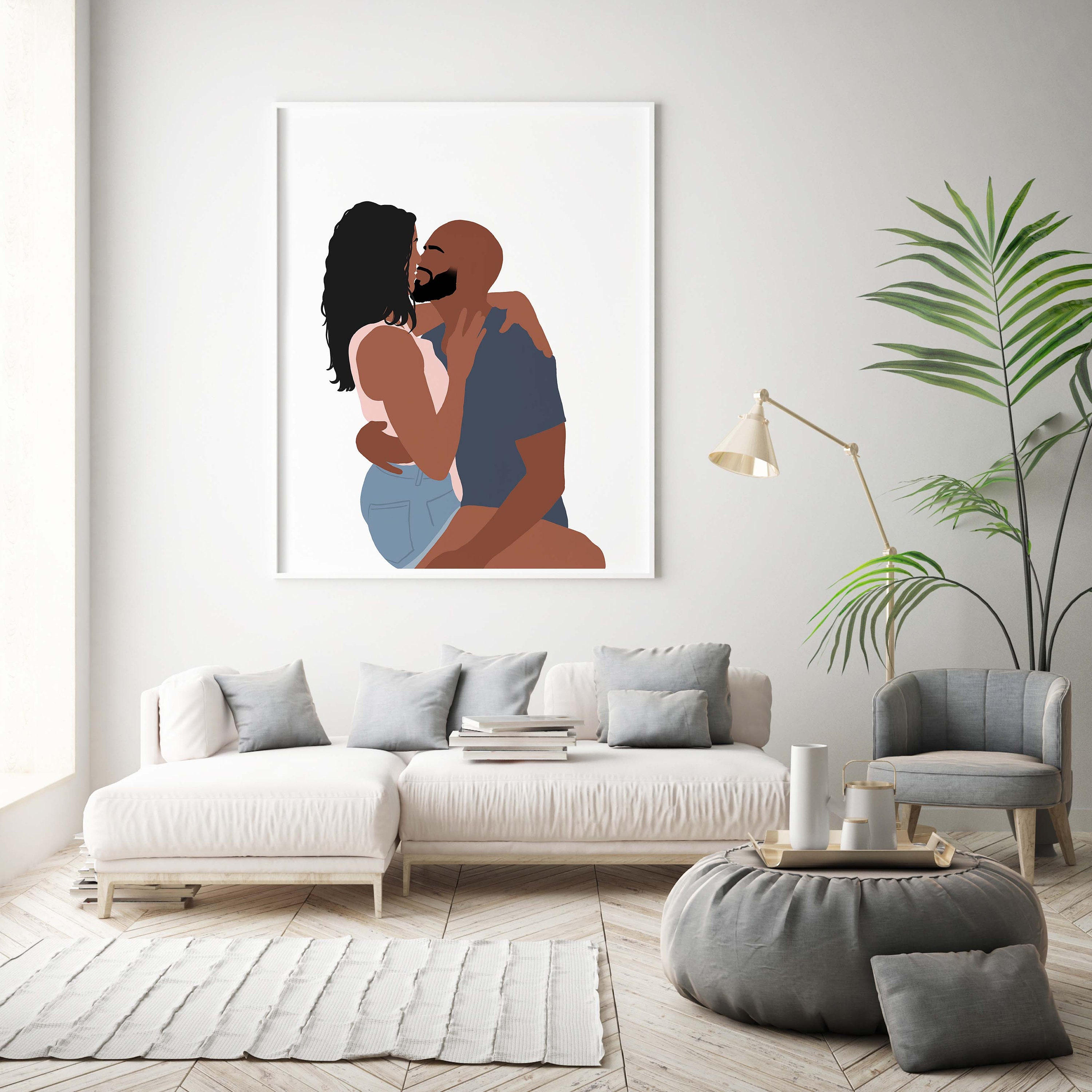 Cute Black Couple Wall Art Art INSTANT DOWNLOAD Man and Woman Etsy