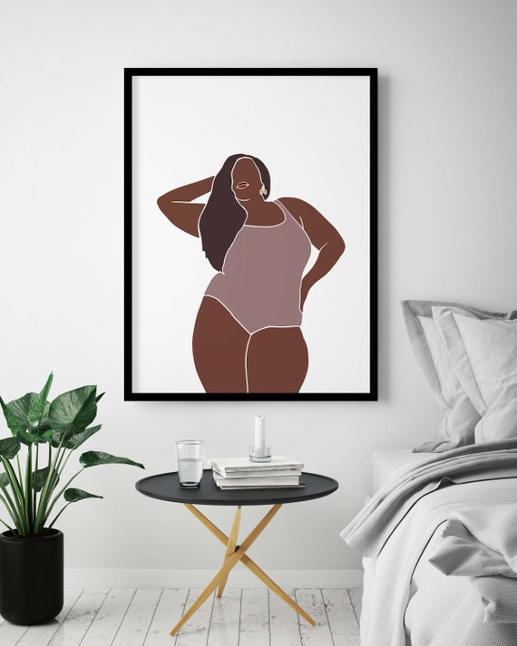 Digital Print Downloadable Print Black Art Instant Download Timeless African Art Black Woman Line Art Wall Decor
