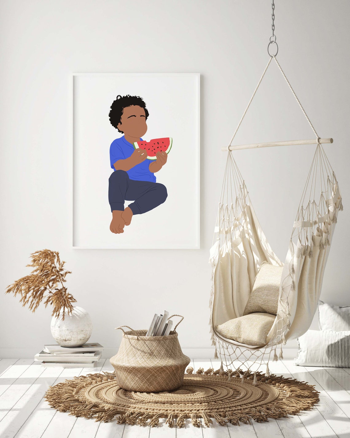 Cute Little Boy Wall Art INSTANT DOWNLOAD Brown Boy Wall Art Etsy
