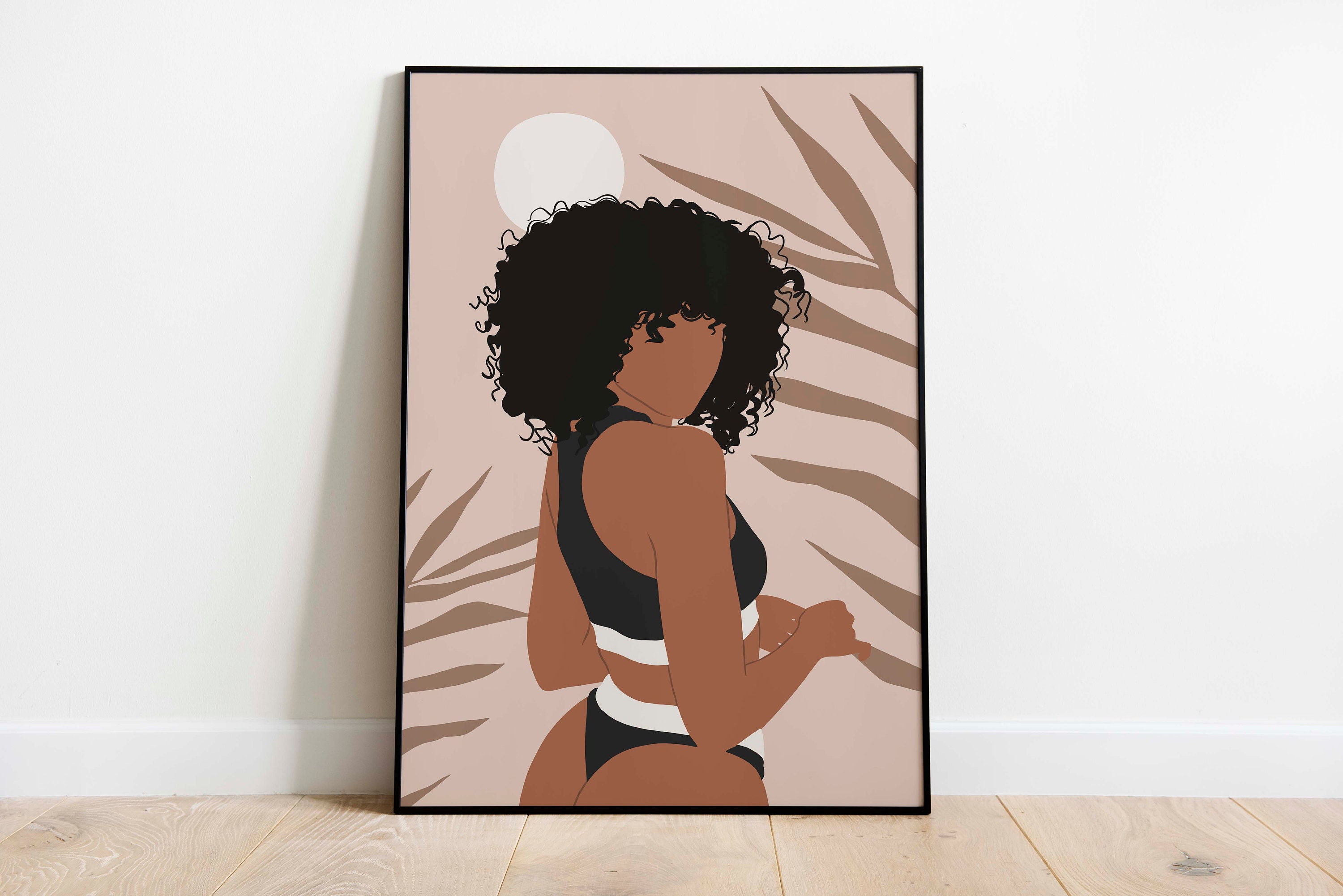 Exotic Black Woman With Curly Hair Wall Art Art INSTANT DOWNLOAD Brown Girl  Wall Art Print African Woman Boho Art Print - Etsy