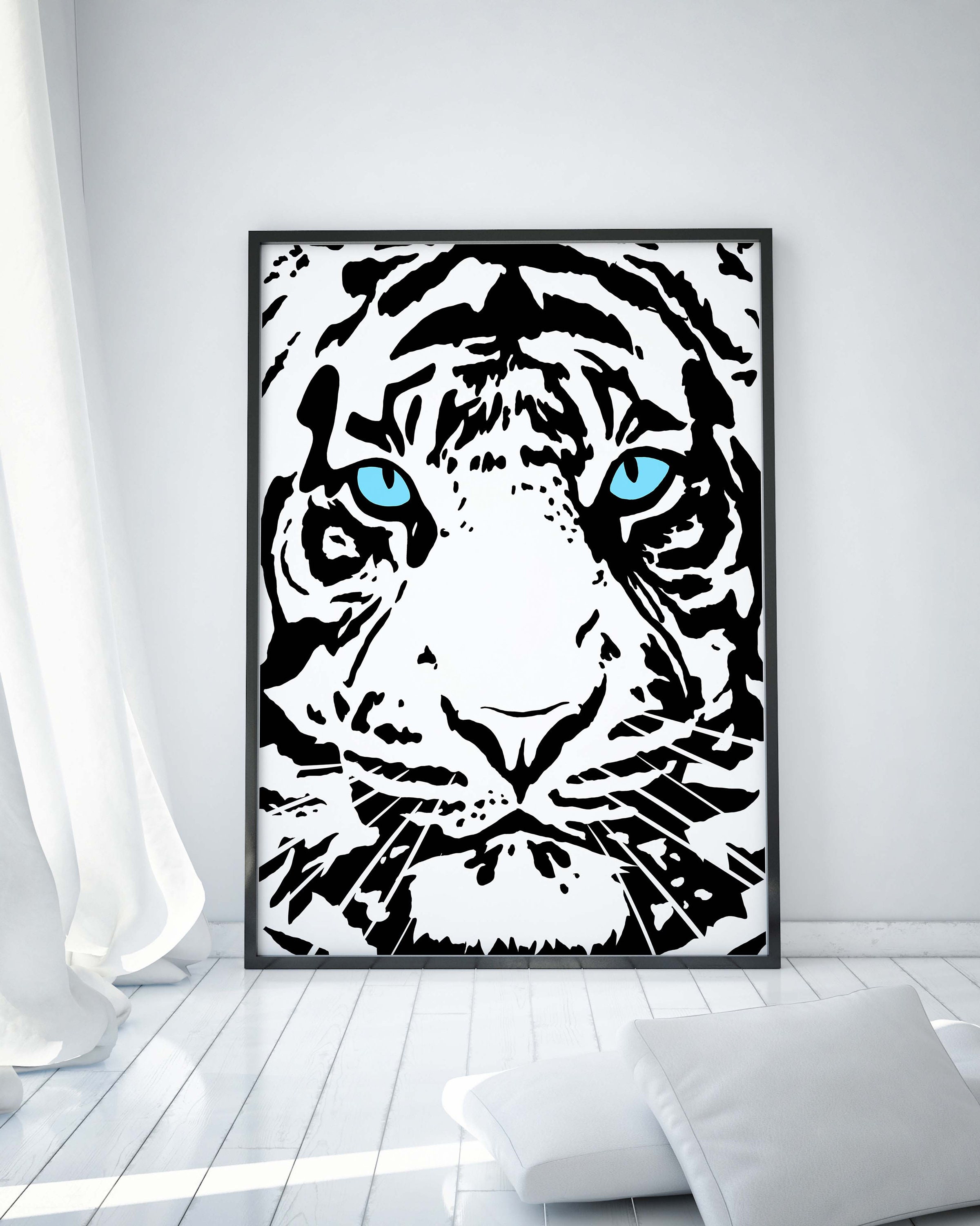 White Tiger Wall Art INSTANT DOWNLOAD Siberian Tiger Wall Art Etsy