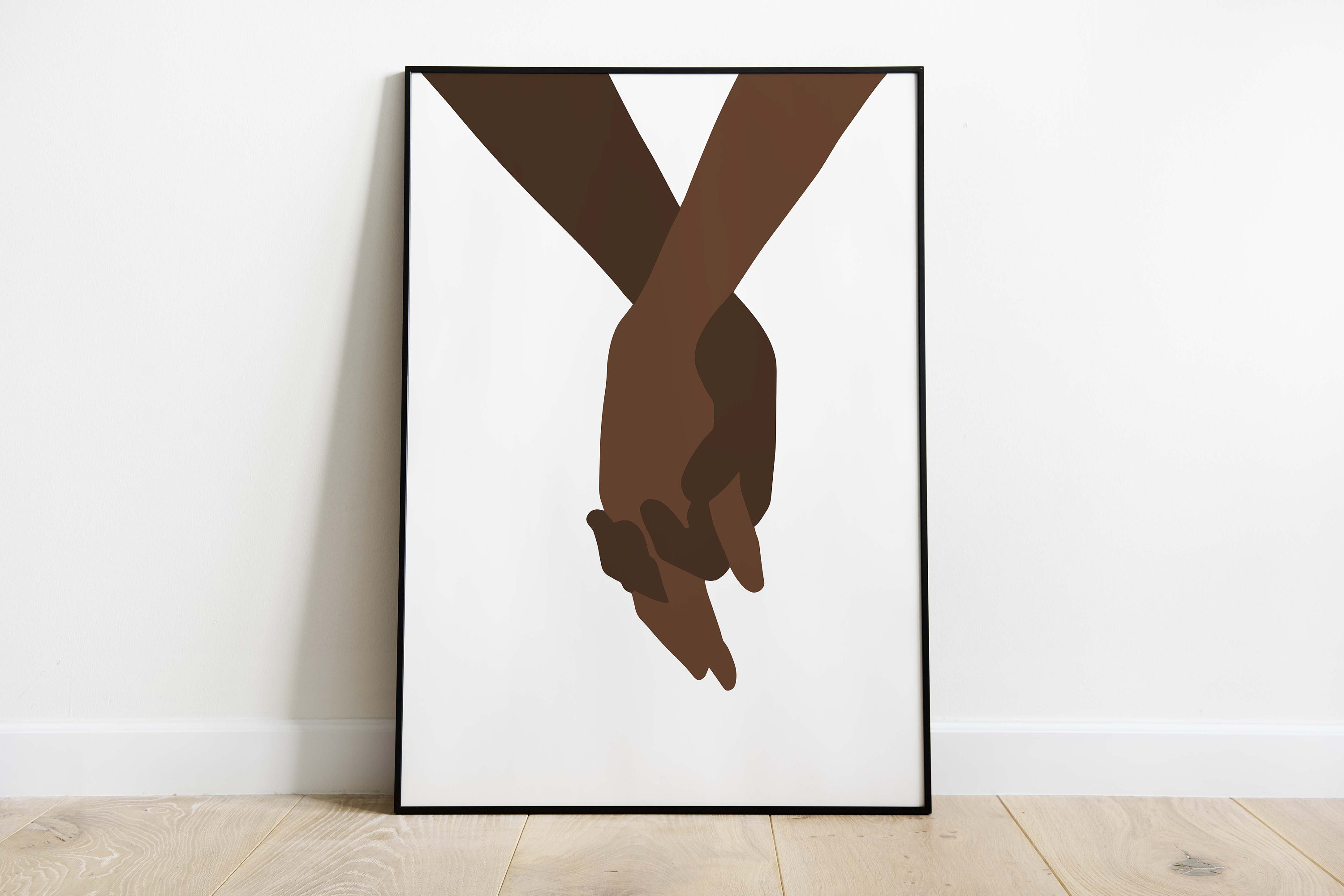 Black Couple Holding Hands Wall Art Printable Poster Black Etsy