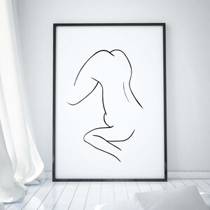 Set of 3 Nude Women Line Art INSTANT DOWNLOAD Erotic Art Print Nude