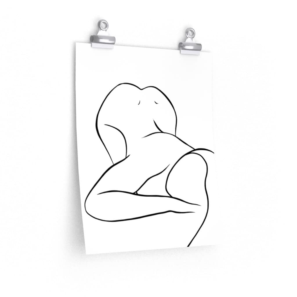 Arching Back Nude Woman Line Art Premium Printed Poster Erotic - Etsy