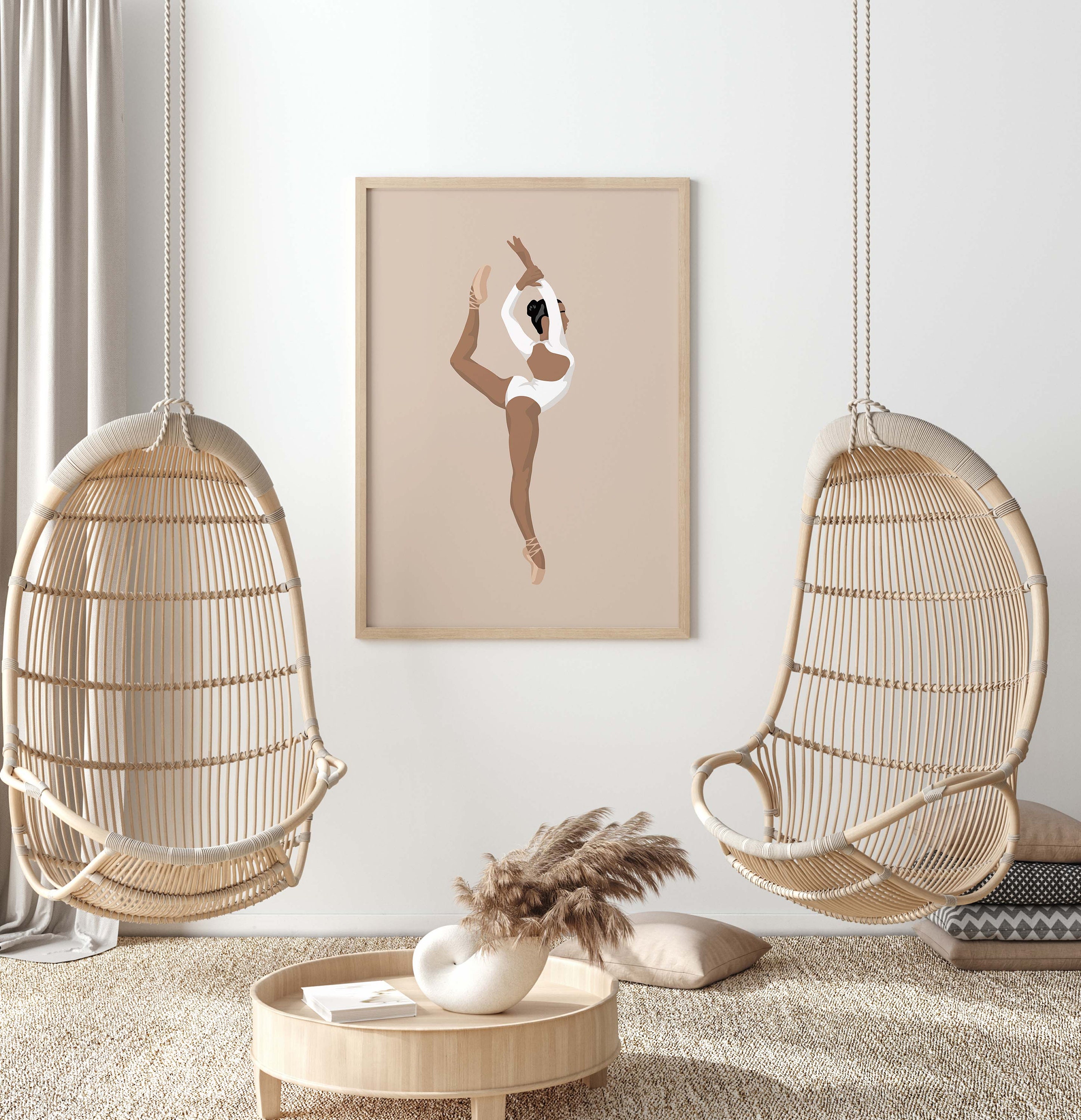 Black Girl Ballerina Art Print INSTANT DOWNLOAD Ballet Dancer Wall Art ...