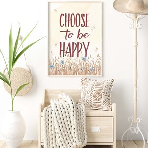 Choose to Be Happy Wall Art INSTANT DOWNLOAD Happiness Quote Art Print ...
