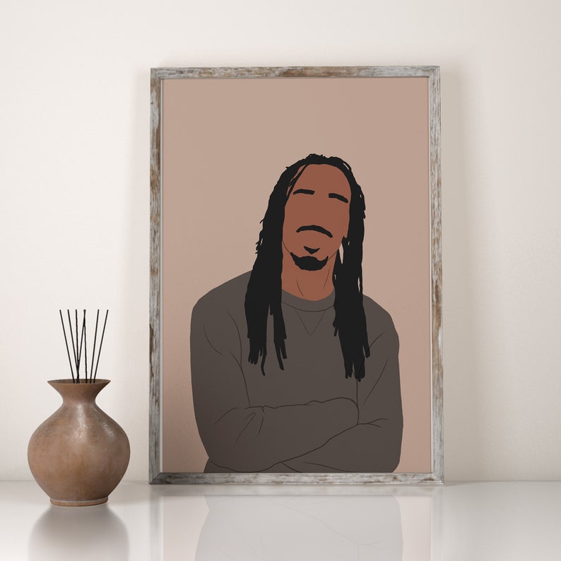Black Man Wall Art Art INSTANT DOWNLOAD Man With Dreadlocks Etsy