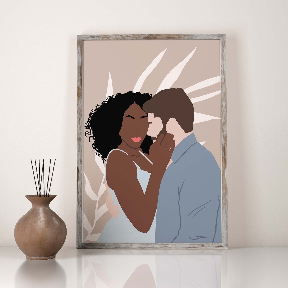 Interracial Couple Wall Art Interracial Art INSTANT DOWNLOAD Etsy