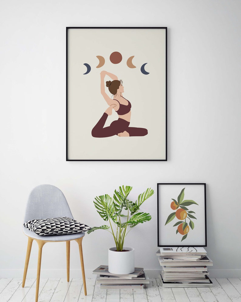 Meditation Art Print Woman Yoga Pose Wall Art Printable Boho - Etsy