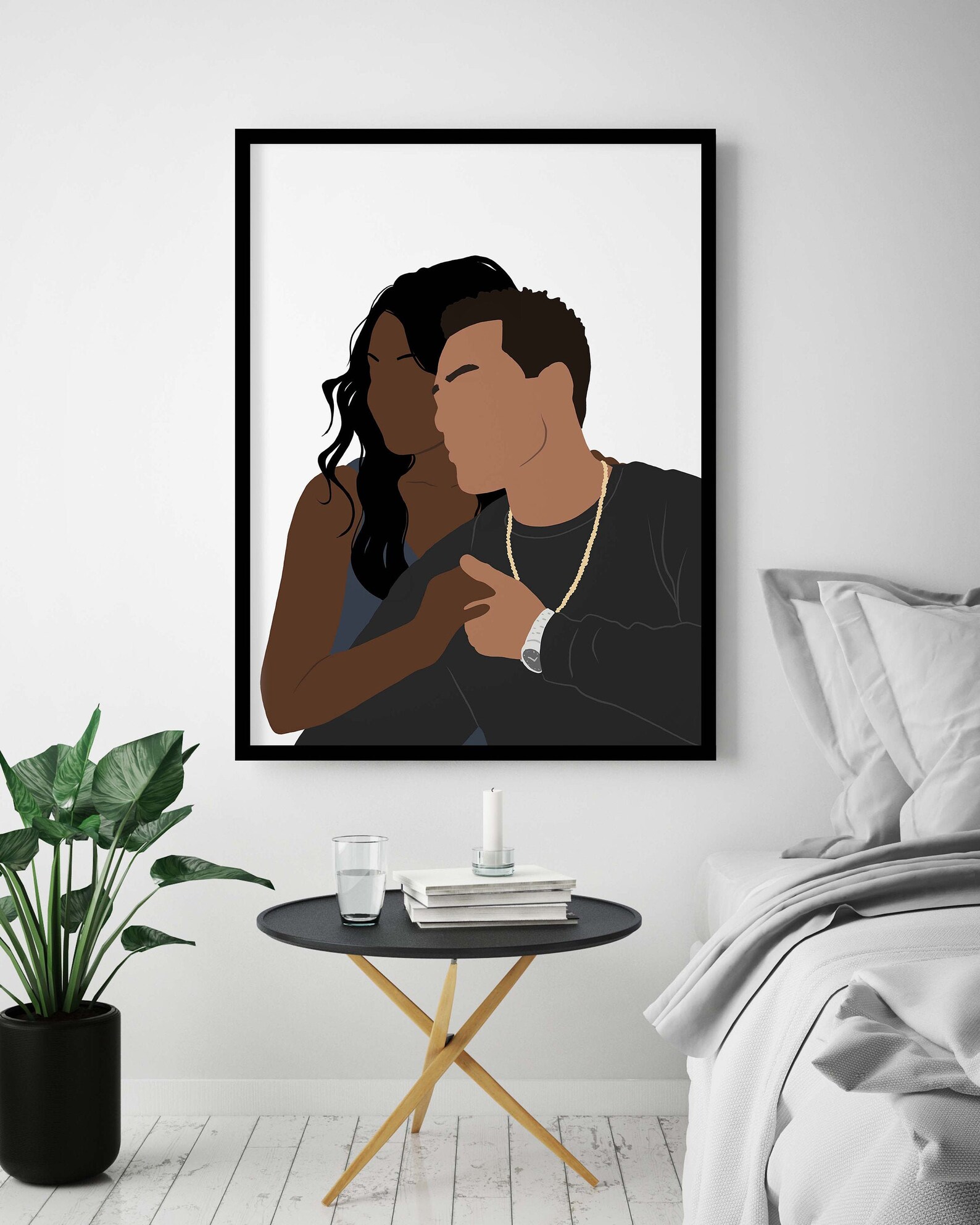Cute Black Couple Wall Art Art INSTANT DOWNLOAD Man and Woman Etsy