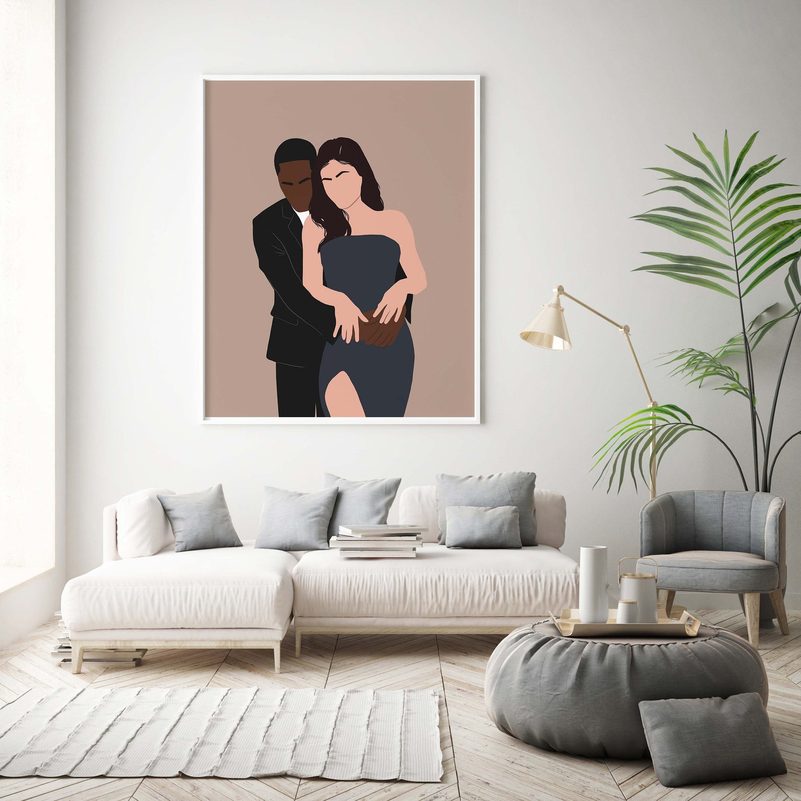 Mixed Couple Wall Art Printable Poster Biracial Couple Art Etsy