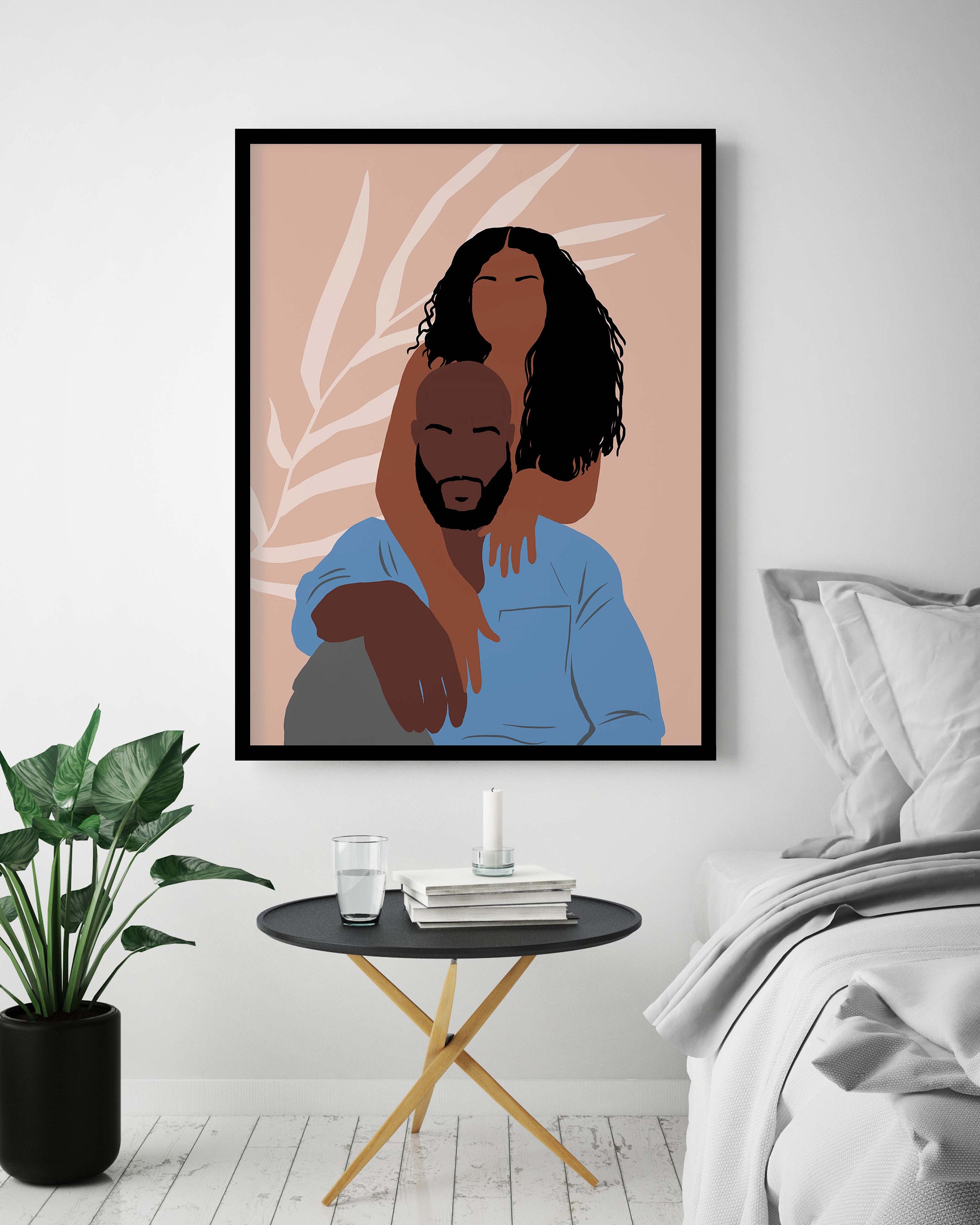 Black Couple Wall Art Art INSTANT DOWNLOAD Relationship Art Etsy