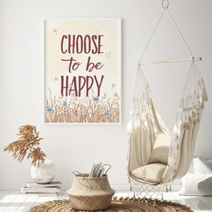 Choose to Be Happy Wall Art INSTANT DOWNLOAD Happiness Quote Art Print ...