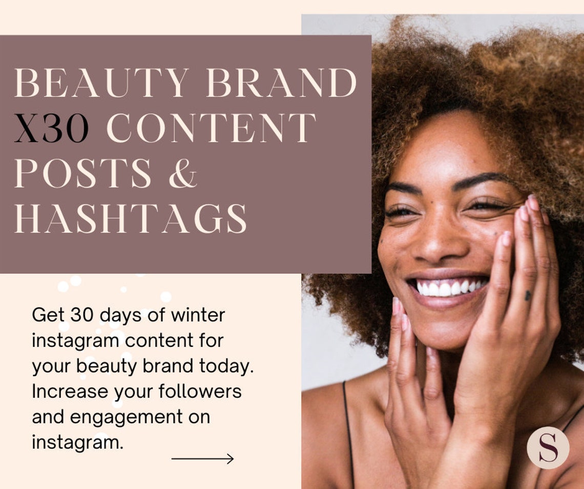 Beauty Brand Social Media Content Beauty Brand Marketing Etsy