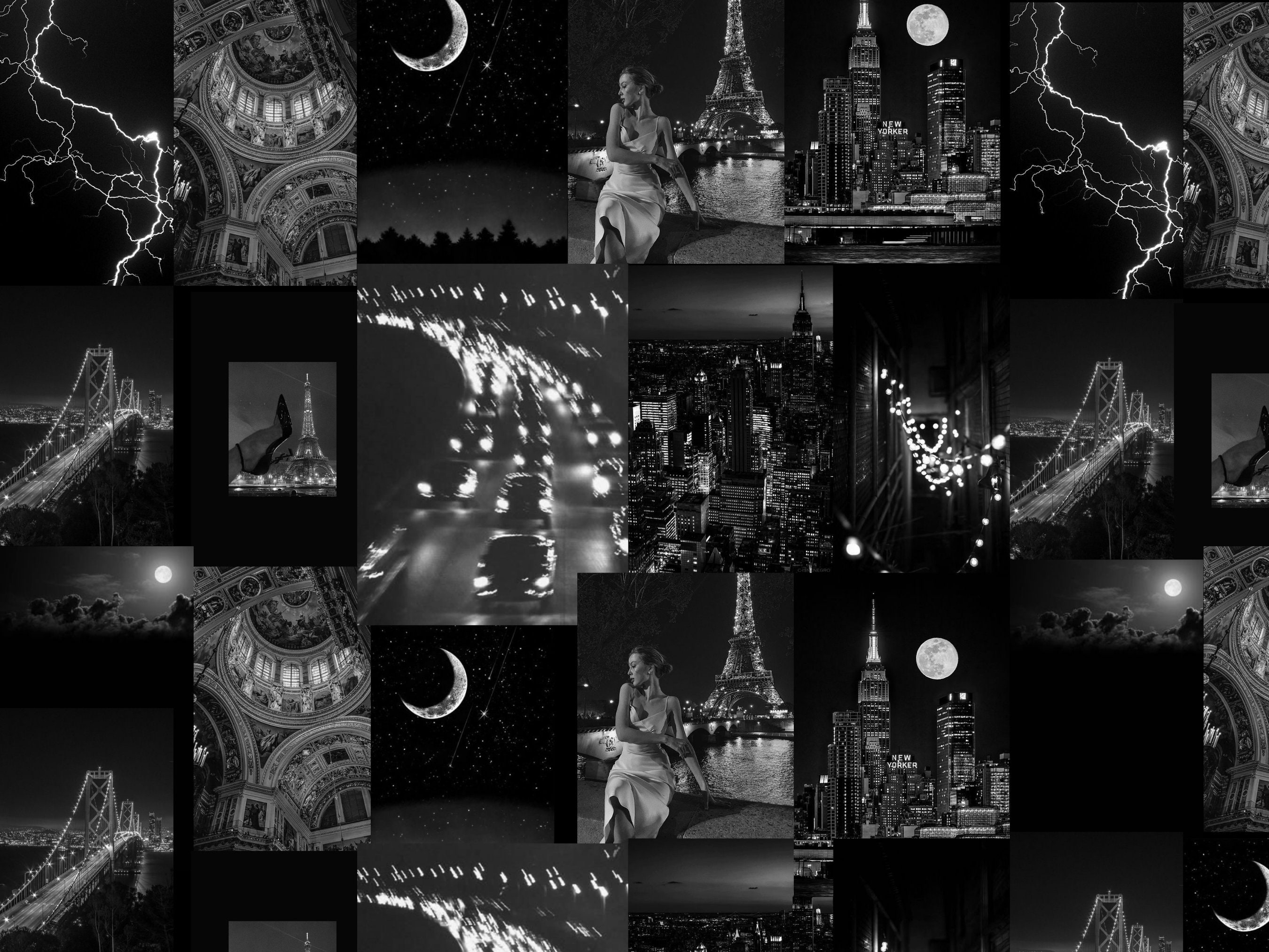 100 Black And White Aesthetic Wall Collage Digital Read Etsy Canada