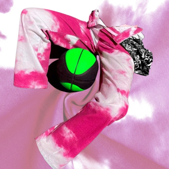 Pink and White Tie Dye Straight Pants