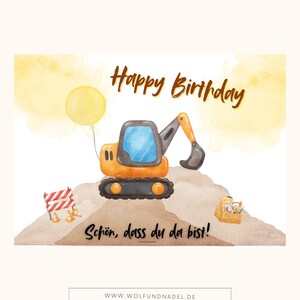 Baustelle Platzset Kindergeburtstag | DIN A3 Papier Tischset | Deko für Baustellenparty | Tischdeko | Baustellenparty|Geburtstagsdeko|Bagger