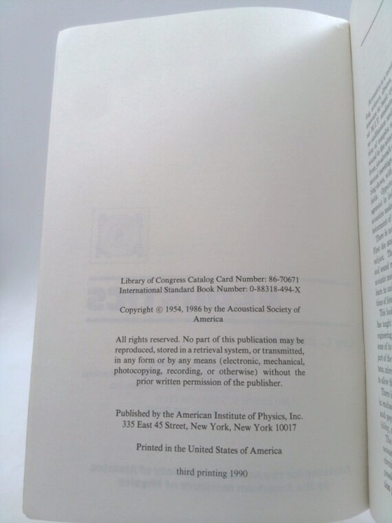 洋書 Acoustics Leo L.Beranek Acoustics by Leo L. Beranek - Etsy