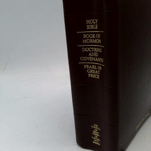 Lds Scriptures - Holy Bible, Book of Mormon, Doctrine and Covenants, Pearl of Great Price (Regular Quad) Black Genuine Leather image 4