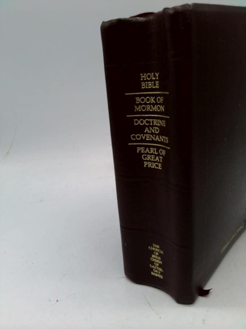 Lds Scriptures - Holy Bible, Book of Mormon, Doctrine and Covenants, Pearl of Great Price (Regular Quad) Black Genuine Leather image 4