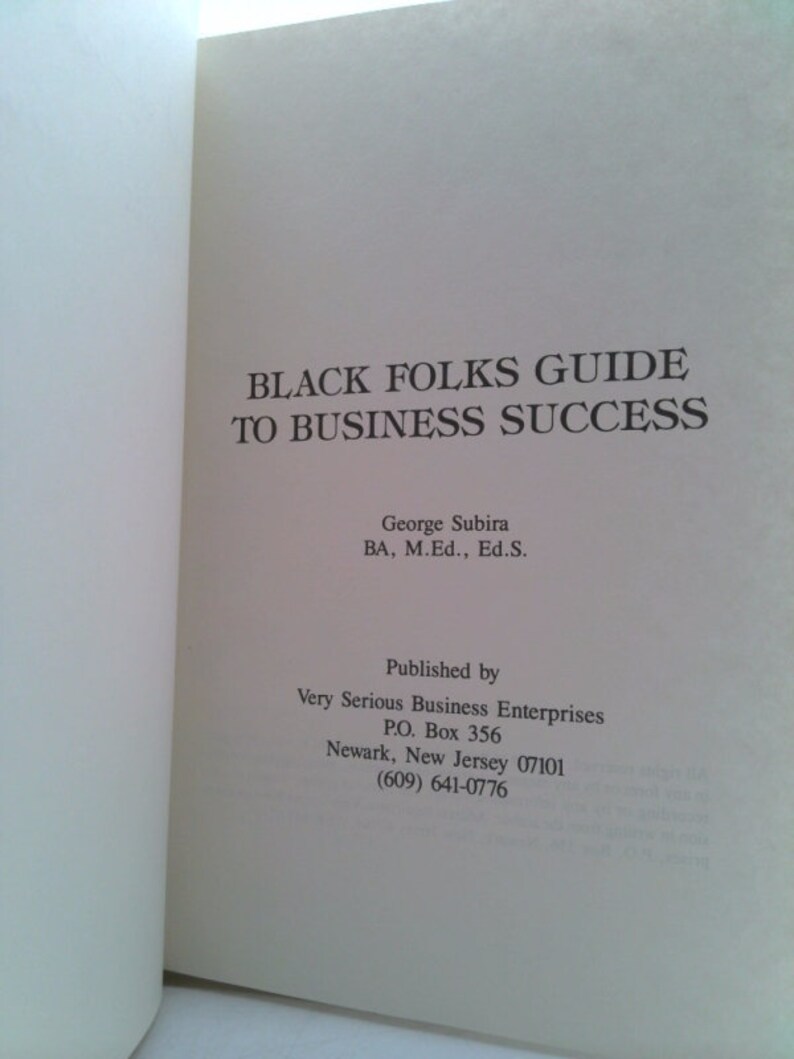 Black Folks Guide to Business Success by George Subira image 5