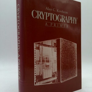 May include: A red hardcover book titled "Cryptography: A Primer" by Alan G. Konheim. The book cover features a black and white image of a computer circuit board.