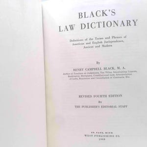 Black's Law Dictionary Revised Fourth Edition by Henry Campbell Black image 2