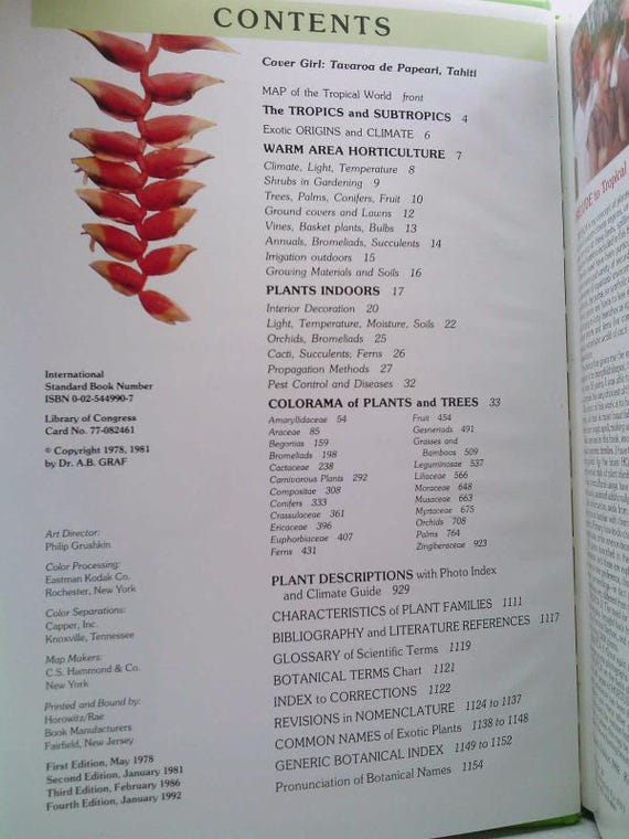 Tropica: Color Cyclopedia of Exotic Plants and Trees by Alfred