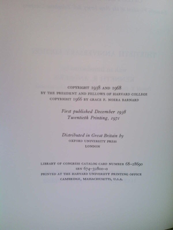 洋書 the functions of the executive The Functions of the Executive. by Chester I. Barnard