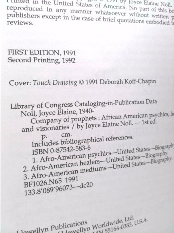 洋書 Company of Prophets by Joyce Elaine Noll Company of Prophets : African American Psychics, Healers and
