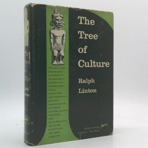 May include: A vintage hardcover book titled "The Tree of Culture" by Ralph Linton. The book has a black cover with green accents and a graphic of a statue. The book is published by Alfred A. Knopf, New York.