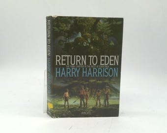 May include: A paperback book titled "Return to Eden" by Harry Harrison. The cover features a landscape with figures and the title in large white letters. The spine reads "Return to Eden Harry Harrison".