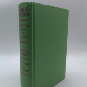 May include: A green hardcover book with the title "The Battle of the Villa Fiorita" and the author "Rumer Godden" printed on the spine. The book is part of a series called "The Engage Summer: An Episode of Sparrows".