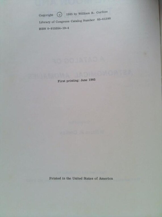 The Moon and the Planets: A Catalog of Astronomical Anomalies by