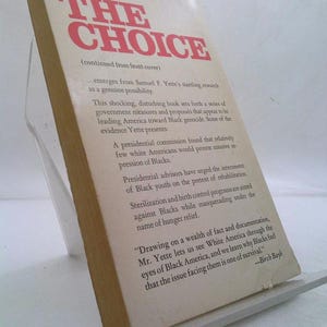 The Choice: The Issue of Black Survival in America (A Berkley Medallion Book) by Samuel F. Yette image 2