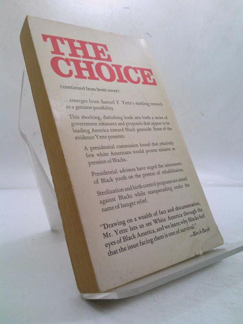 The Choice: The Issue of Black Survival in America (A Berkley Medallion Book) by Samuel F. Yette image 2