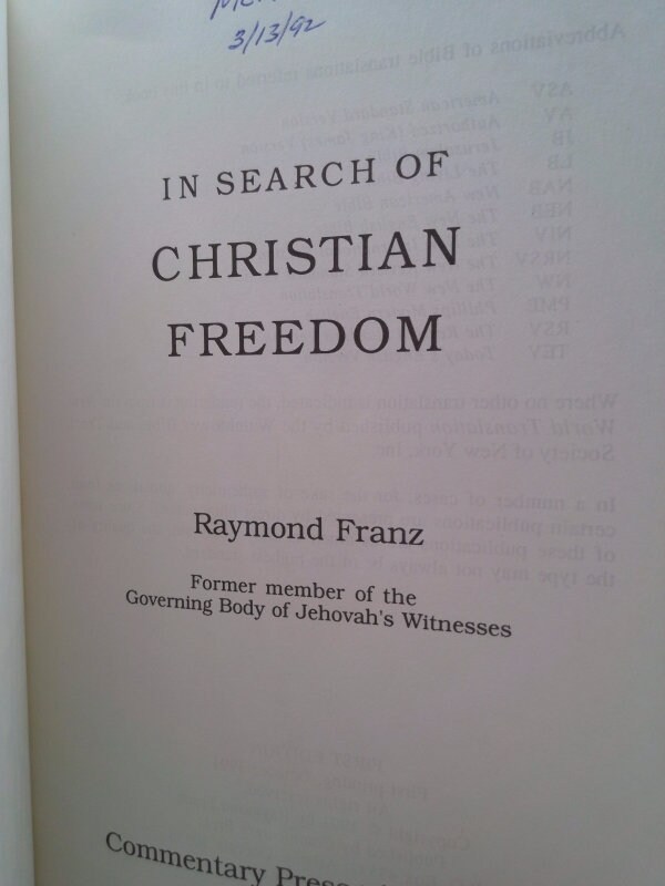 In Search of Christian Freedom by Raymond Franz - Etsy