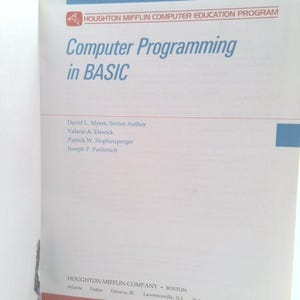 Computer Programming in Basic 1986-1988 by D. Myers image 2