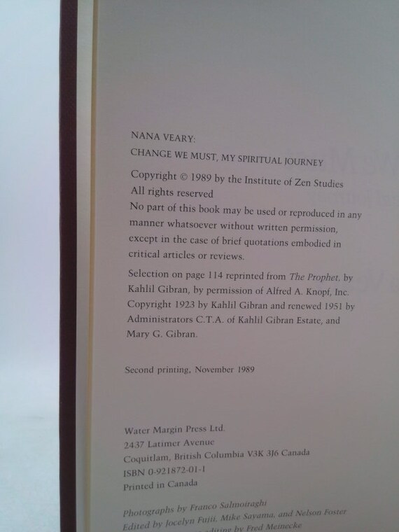 Change We Must : My Spiritual Journey by Nana Veary - Etsy