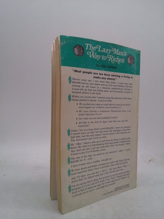 The Lazy Man's Way to Riches by Joe Karbo - Etsy