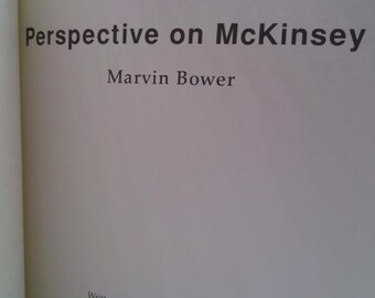 Perspective on Mckinsey by Marvin Bower - Etsy