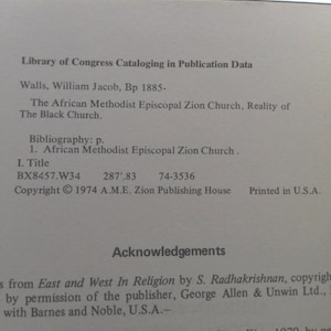 The African Methodist Episcopal Zion Church;: Reality of the Black Church, by William J. Walls imagem 3