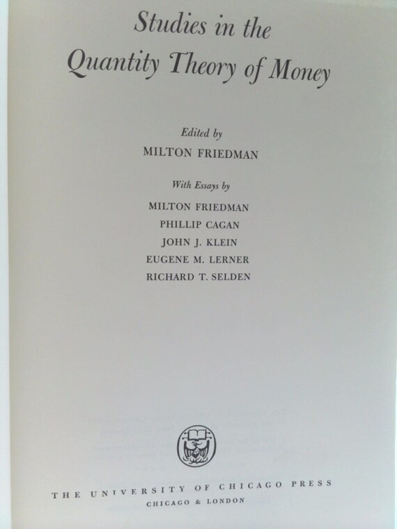 洋書 Studies in the Quantity Theory of Money Studies in the Quantity Theory of Money by Milton Friedman