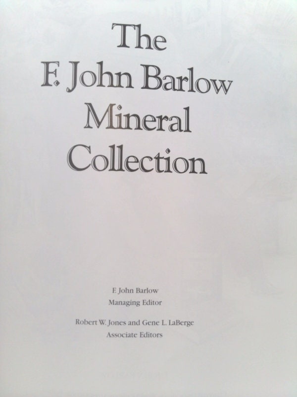 The F. John Barlow Mineral Collection by F. John Barlow - Etsy