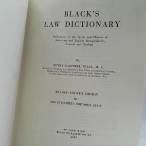 Black's Law Dictionary Revised Fourth Edition by Henry Campbell Black image 2