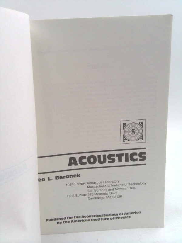 Acoustics by Leo L. Beranek - Etsy